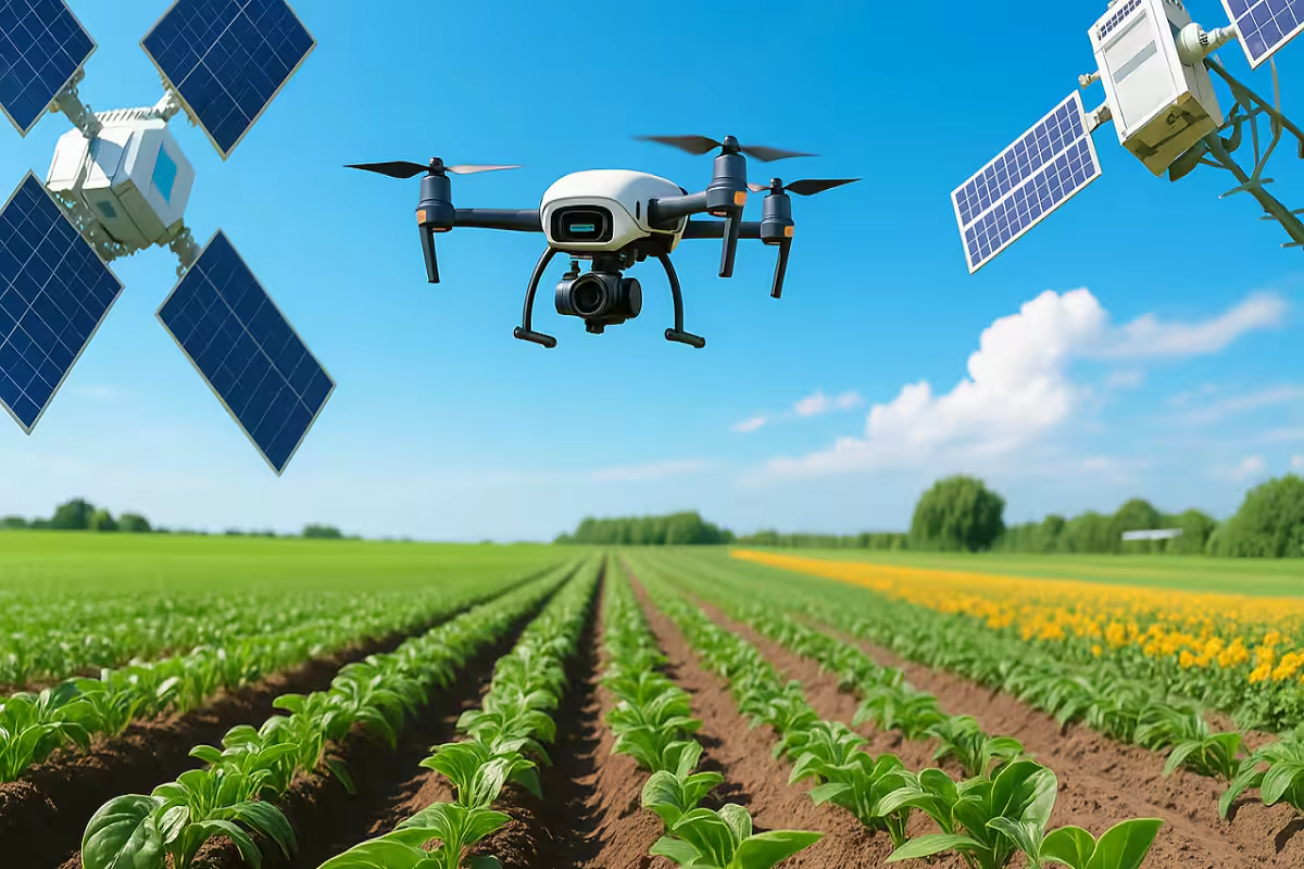 Smart Farming Drone Surveying Commercial Crops