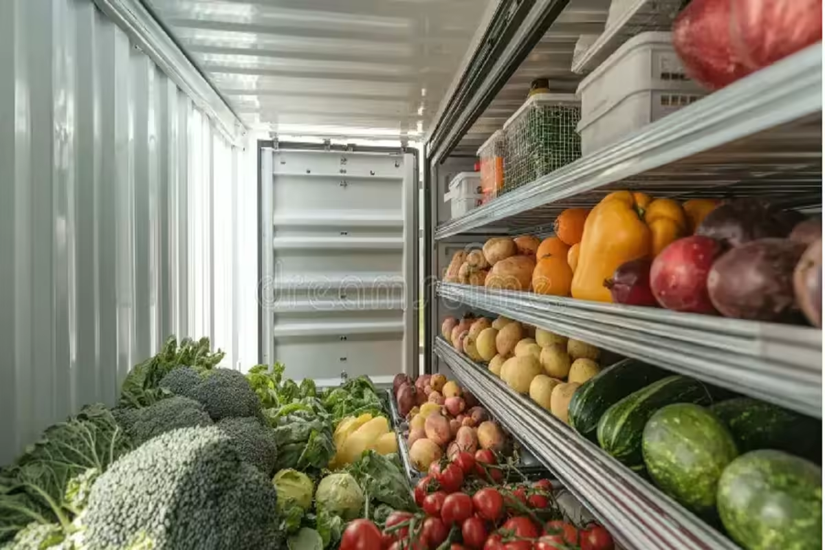 Temperature-controlled reefer container with automated climate monitoring system
